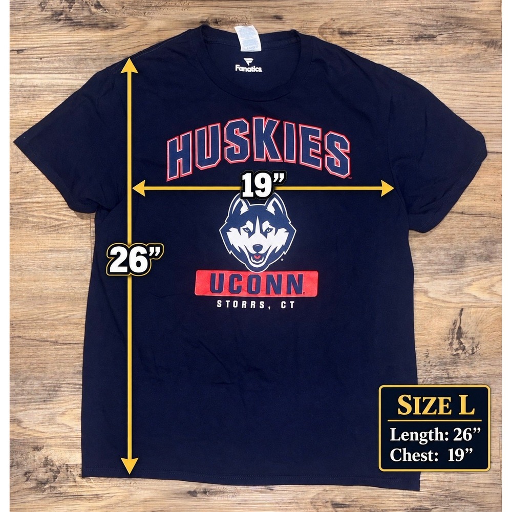 Fanatics UConn Huskies Shirt Unisex L Navy Blue Connecticut NCAA Basketball - Picture 6 of 6
